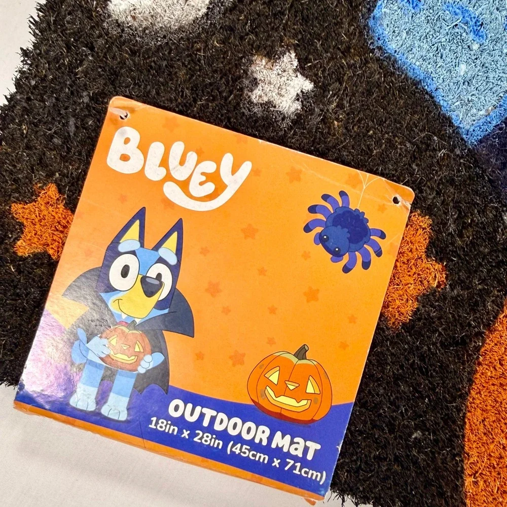 Bluey Halloween Outdoor Mat Coir Doormat Pumpkin Costume 18x28 New